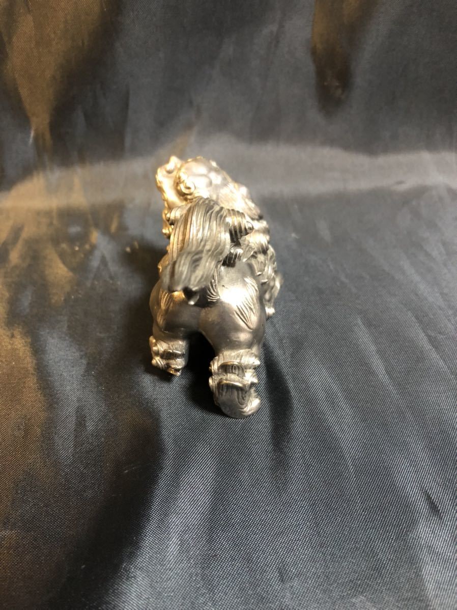 CD-657［中古品］銀900 獅子置物 高さ 5cm 横幅7cm 銀製品 獅子 銀製 226g