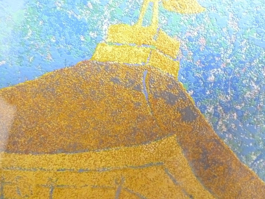 ☆BM)☆[SALE]勝田幸男 作 粒画 金閣寺 12/200 セリグラフ 縦62×横幅