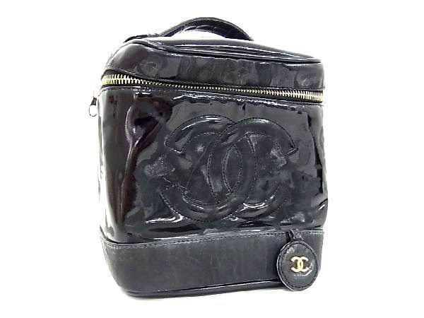 セール，新作 1円 CHANEL シャネル ココマーク パテントレザー バニティポーチ バニティバッグ メイクポーチ 化粧入れ レディース ブラック系 a5581Vh(ポーチ)｜売買されたオークション情報、yahooの商品情報 かばん、バッグ