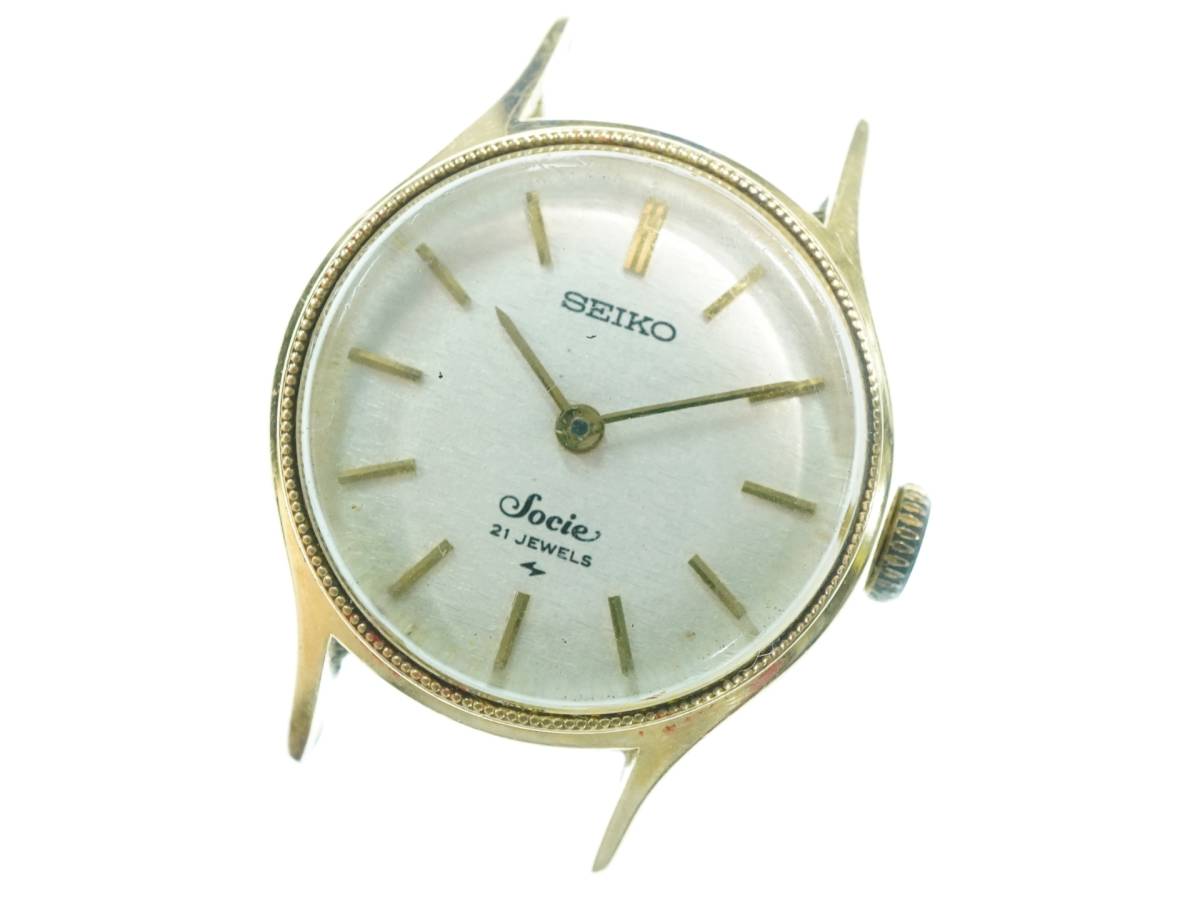 SEIKO 手巻き レディース腕時計 socie ソシエ 21JWELS 14K 11-1130 010 