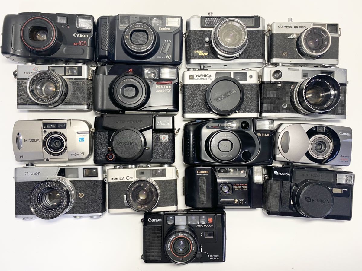 【ジャンク】OLYMPUS KONICA CANON コンパクトフィルムカメラ 5K060 コンパクト フィルムカメラ Canon OLYMPUS MINOLTA PENTAX