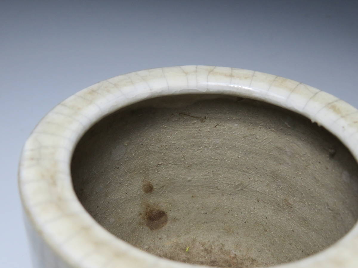 中国美術 哥釉 双耳 香炉(K-XA884) 中国美術 哥釉 双耳 香炉(