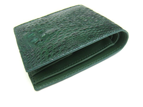 【正規品，大人気】 ★新品！グリーン系★クロコダイル　二つ折り財布★