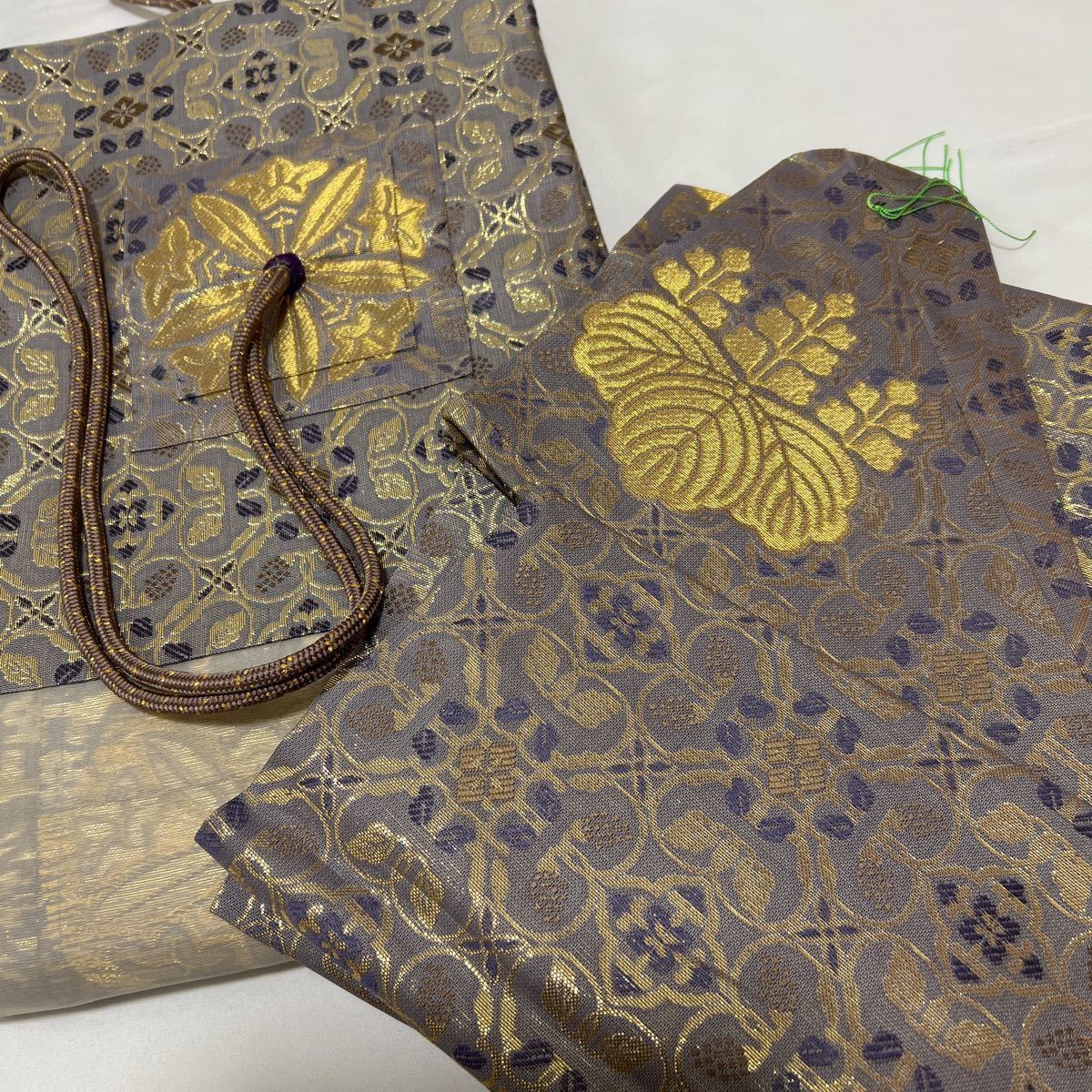美品 曹洞宗【金襴九条袈裟】【金襴帽子】夏用 正絹 禅 法要 葬儀 仏具