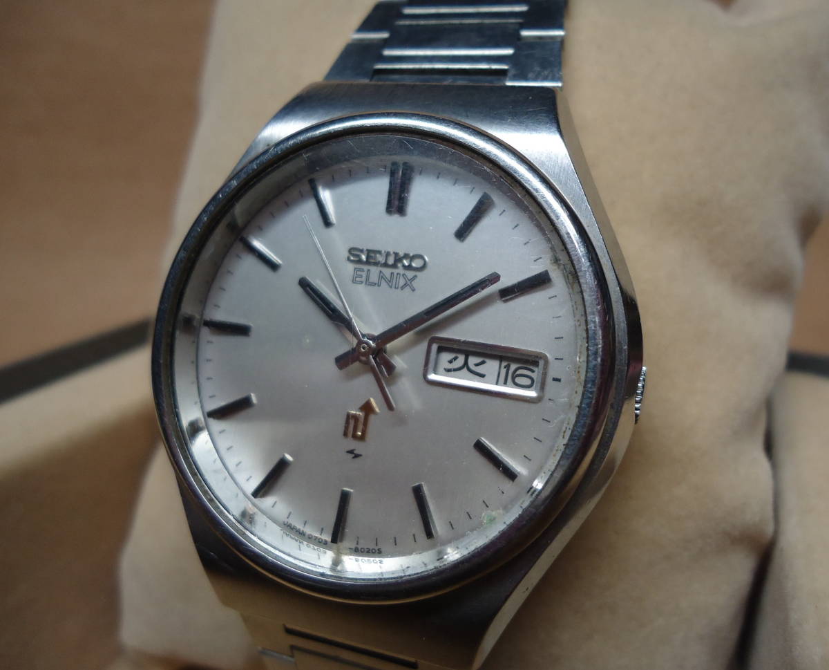 エルニクス 電磁テンプ セイコー SEIKO ELNIX 腕時計 0703-8030 ダブル 