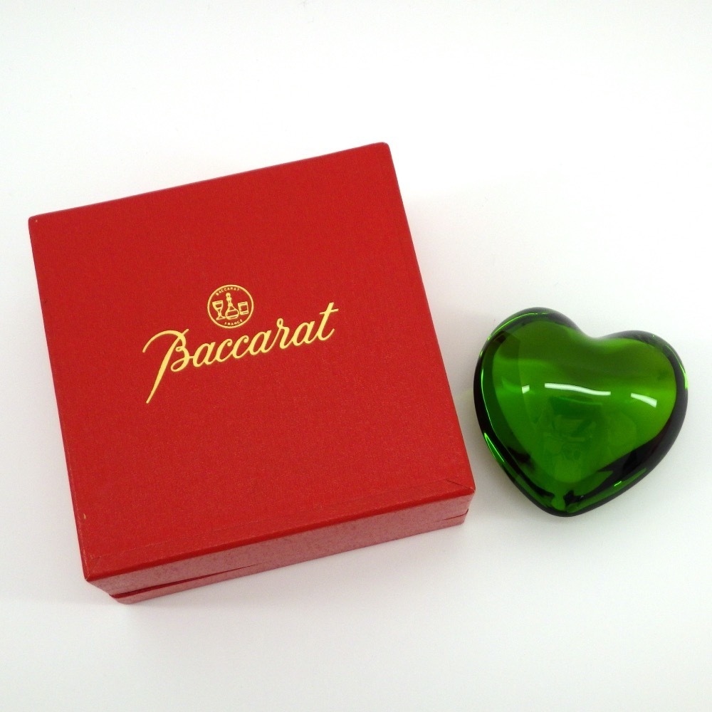 ペーパーウェイト Baccarat ハート バカラ クリスタル クリア 文鎮
