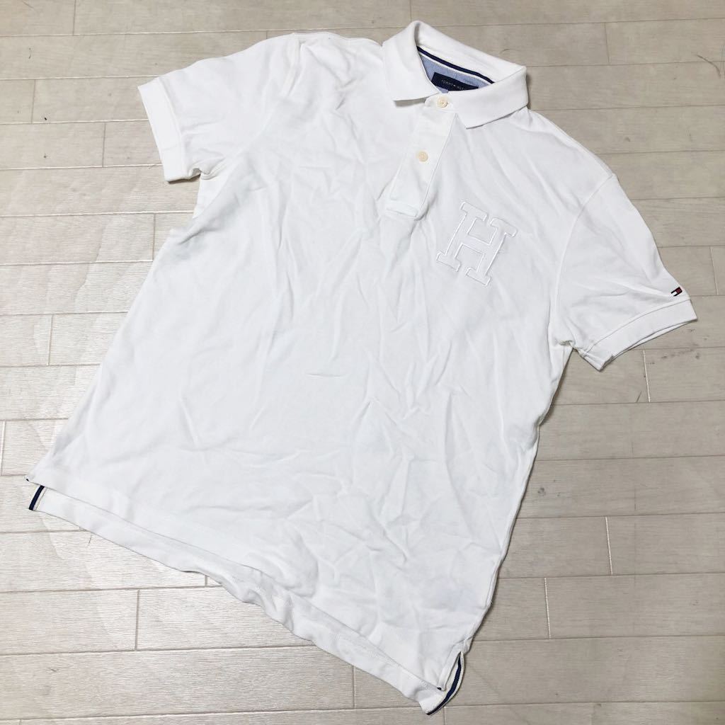  2695 TOMMY HILFIGER トミーヒルフィガー 半袖 ポロシャツ L メンズ ホワイト カジュアル(トップス)｜売買されたオークション情報、yahooの商品情報をアーカイブ公開 - オークファン 男性用