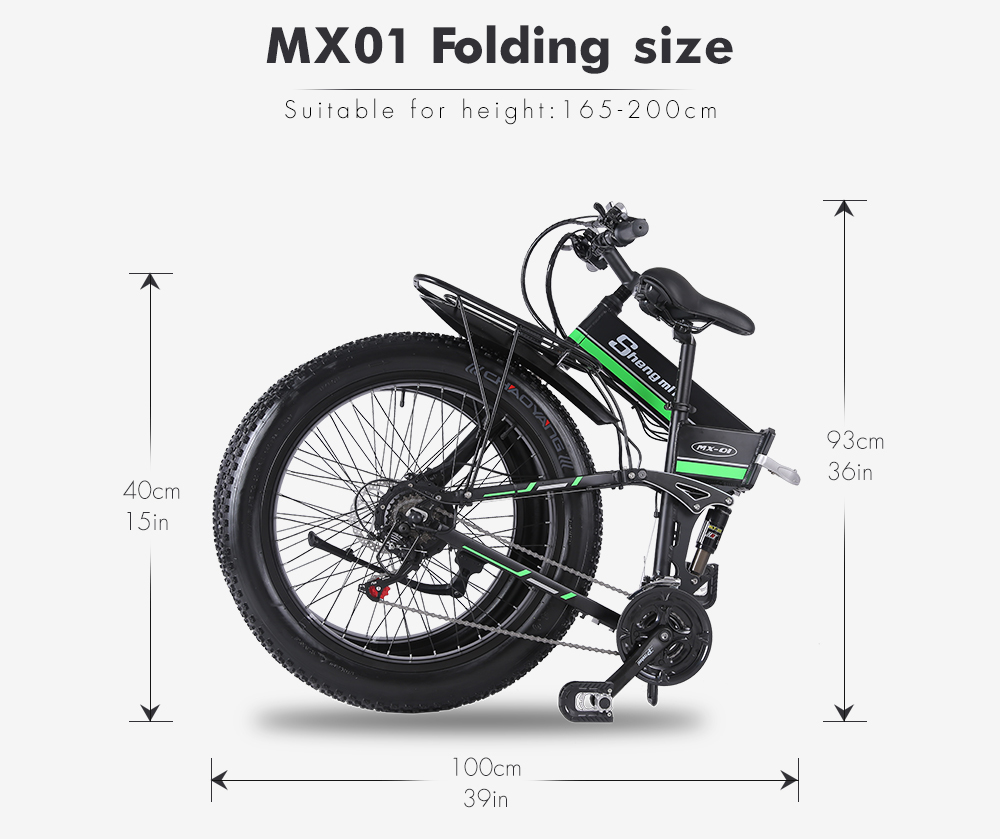 Shengmilo Mx01 ファットバイク 7段変速 緑 電動アシスト自転車中古