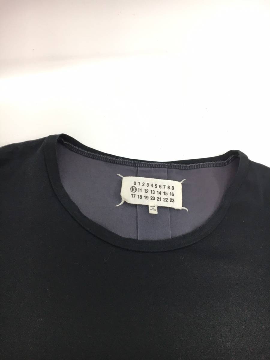 □Maison Martin Margiela 10 半袖Tシャツ 44 黒×灰 メゾンマルタン