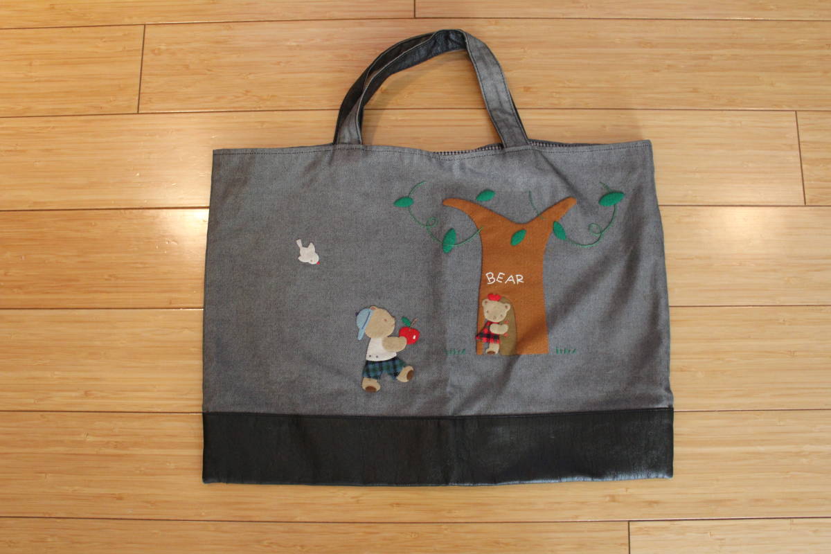 familiar ファミリア〇レッスンバッグ トートBAG デニムバッグ 通園 