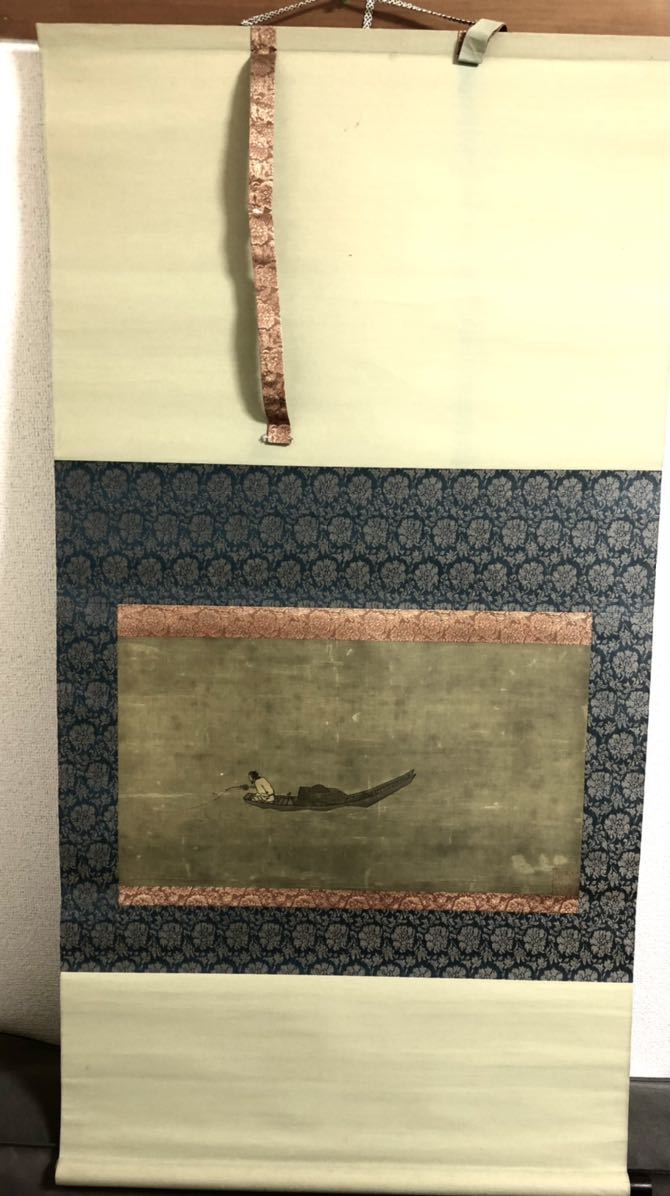 重要文化財 寒江独釣図 伝馬遠筆 (ばえん) 複製 掛け軸 桐箱(掛軸
