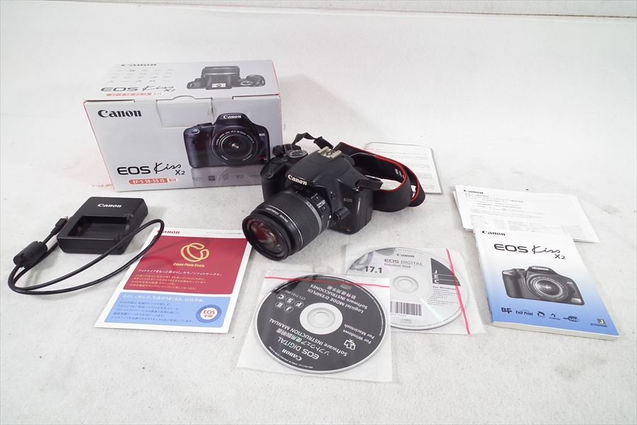  Canon キャノン EOS Kiss X2 デジタル一眼レフ EF-S 18-55mm 1:3.5-5.6 IS 取扱説明書有り 元箱付き 現状品 220506A2084(キヤノン)｜売買されたオークション情報、yahooの商品情報をアーカイブ公開 - オークフ キヤノン