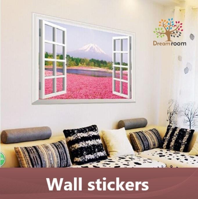 癒しの３d窓 ウォールステッカー 南国 芝桜 富士山 騙し絵 トリックアート はがせる 壁紙 シール 防水 Diy 壁 インテリア その他 売買されたオークション情報 Yahooの商品情報をアーカイブ公開 オークファン Aucfan Com
