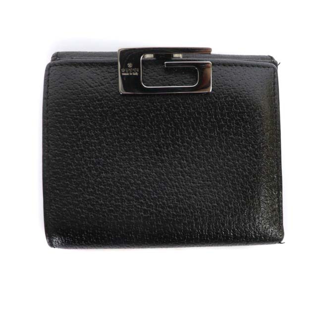 グッチ Wホック 財布 二つ折り メンズ Gマーク ブラック レザー GUCCI