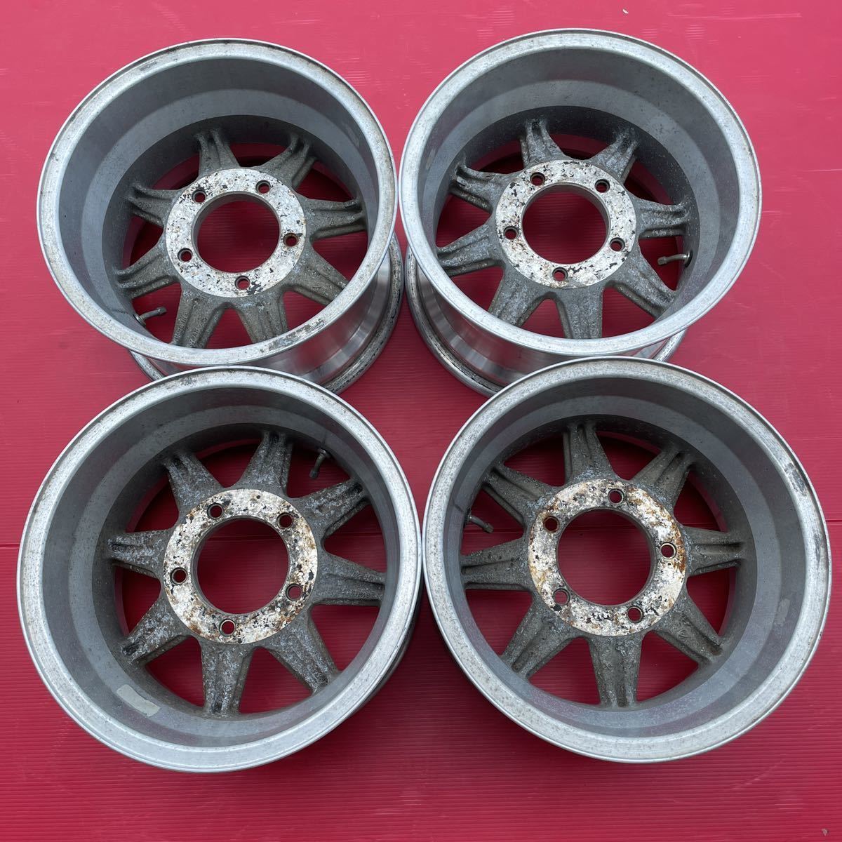 希少 深リム ASAHI アサヒ 15インチ 15×8.5J ET-27 PCD139.7-5穴 