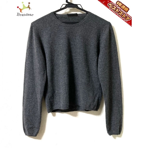 低価，本物保証 プラダ PRADA 長袖セーター - ダークグレー レディース クルーネック/カシミヤ トップス(長袖セーター)｜売買されたオークション情報、yahooの商品情報をアーカイブ公開 - オークファン 女性用