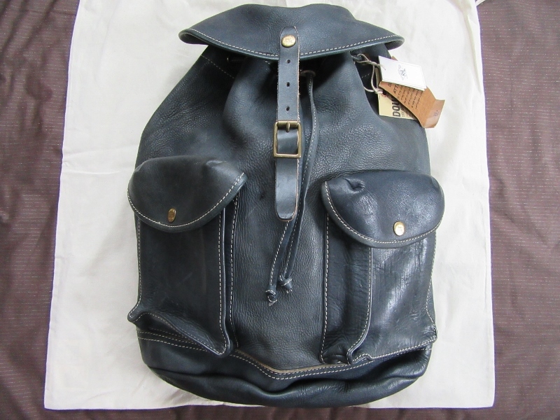 希少！RRL インディゴ染レザーリュックサック ダブルアールエル ラルフ