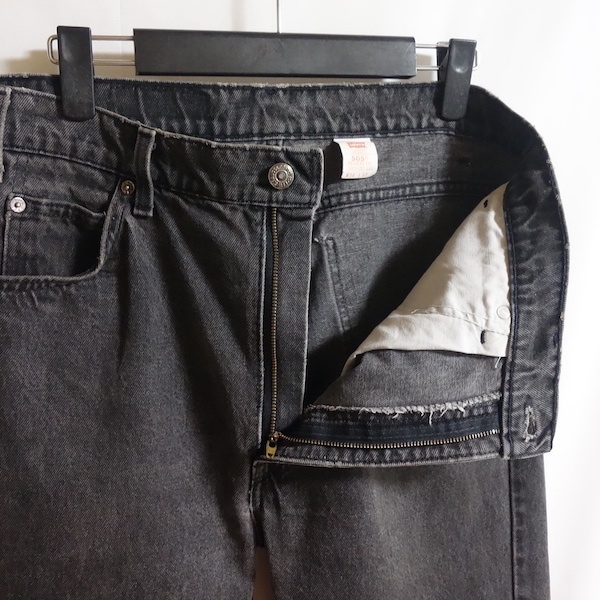 95年 USA製 LEVI'S 505 先染めブラック W36 L32】オレンジタブ 90's