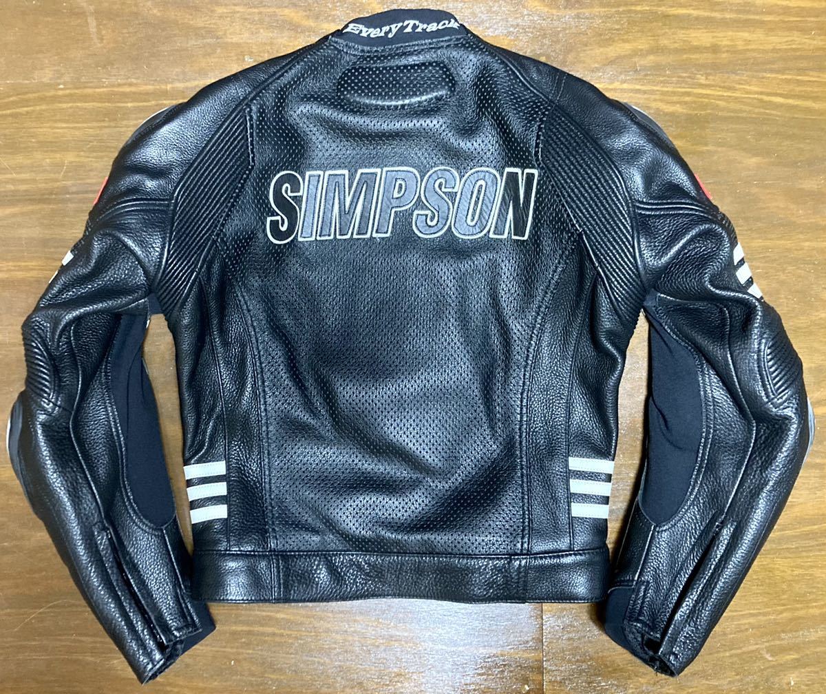 美品!SIMPSONセパレートMFJ公認レーシングスーツLライダースジャケット 