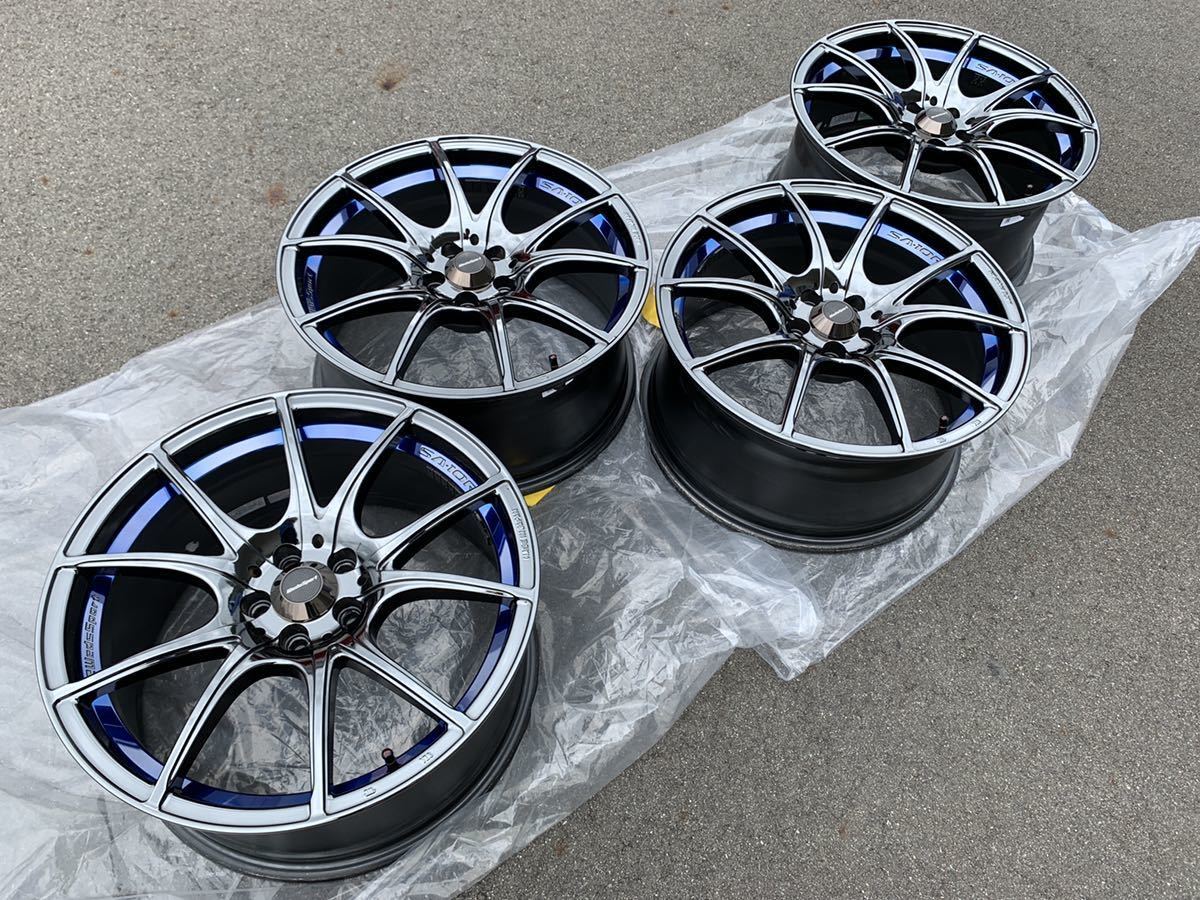 美品・希少】Wedssport SA-10R 18インチ 8.5J PCD100 5H BLC ブルー 4 