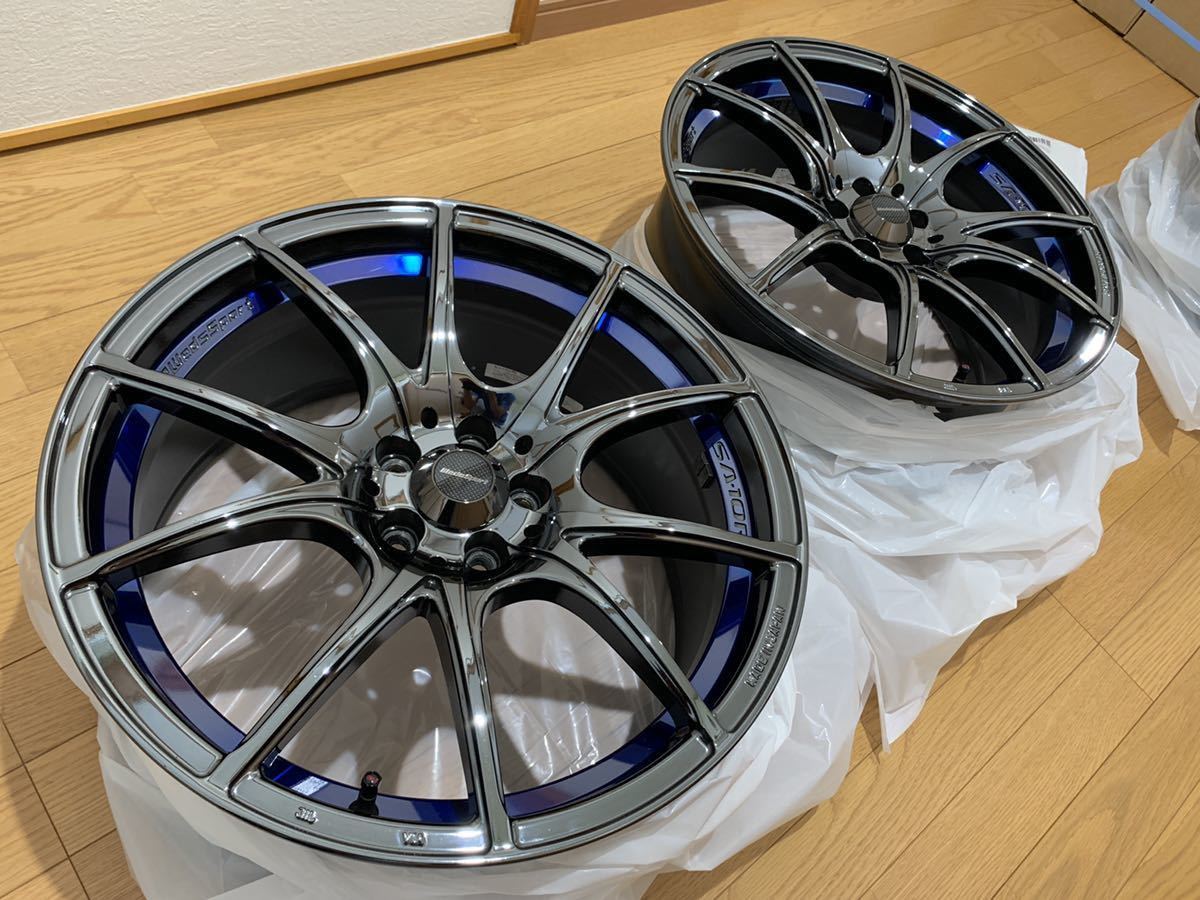 美品・希少】Wedssport SA-10R 18インチ 8.5J PCD100 5H BLC ブルー 4 