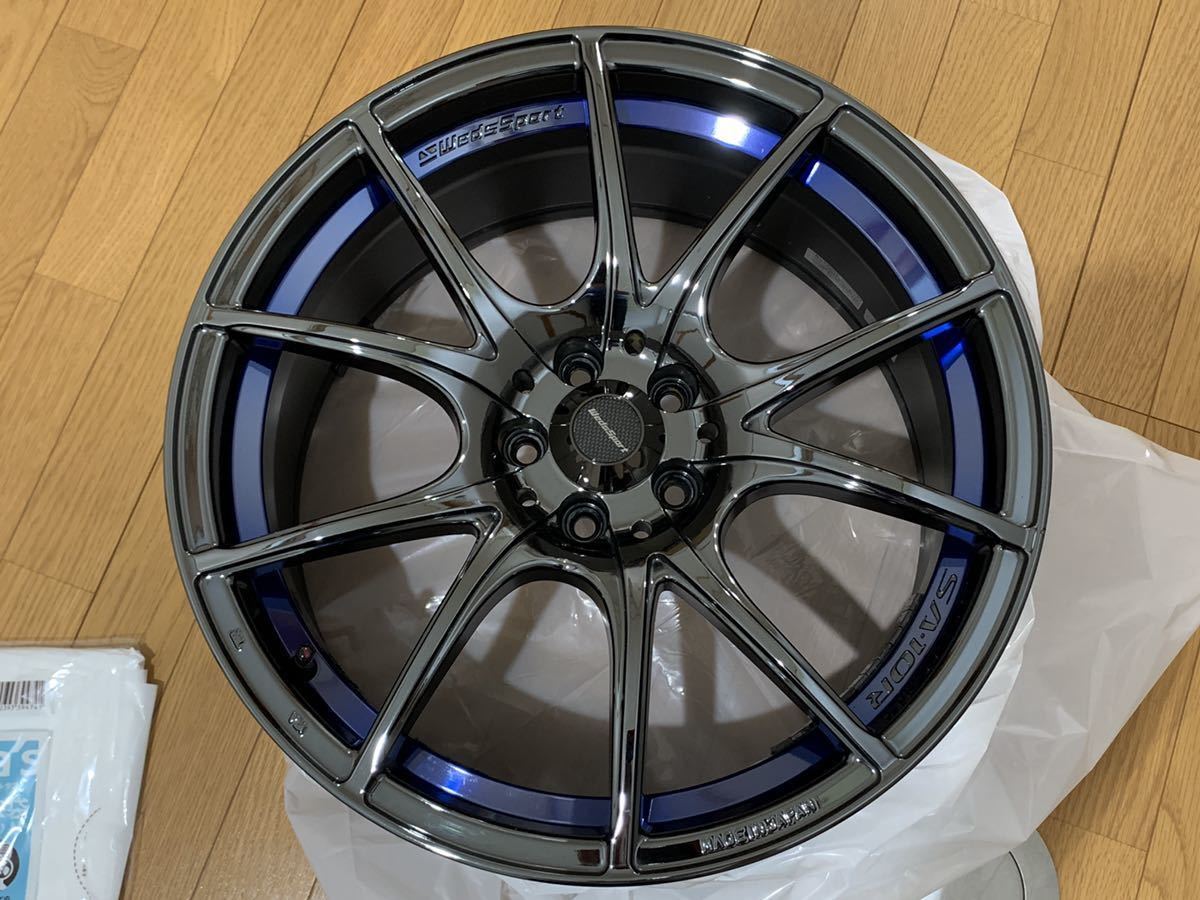 美品・希少】Wedssport SA-10R 18インチ 8.5J PCD100 5H BLC ブルー 4 