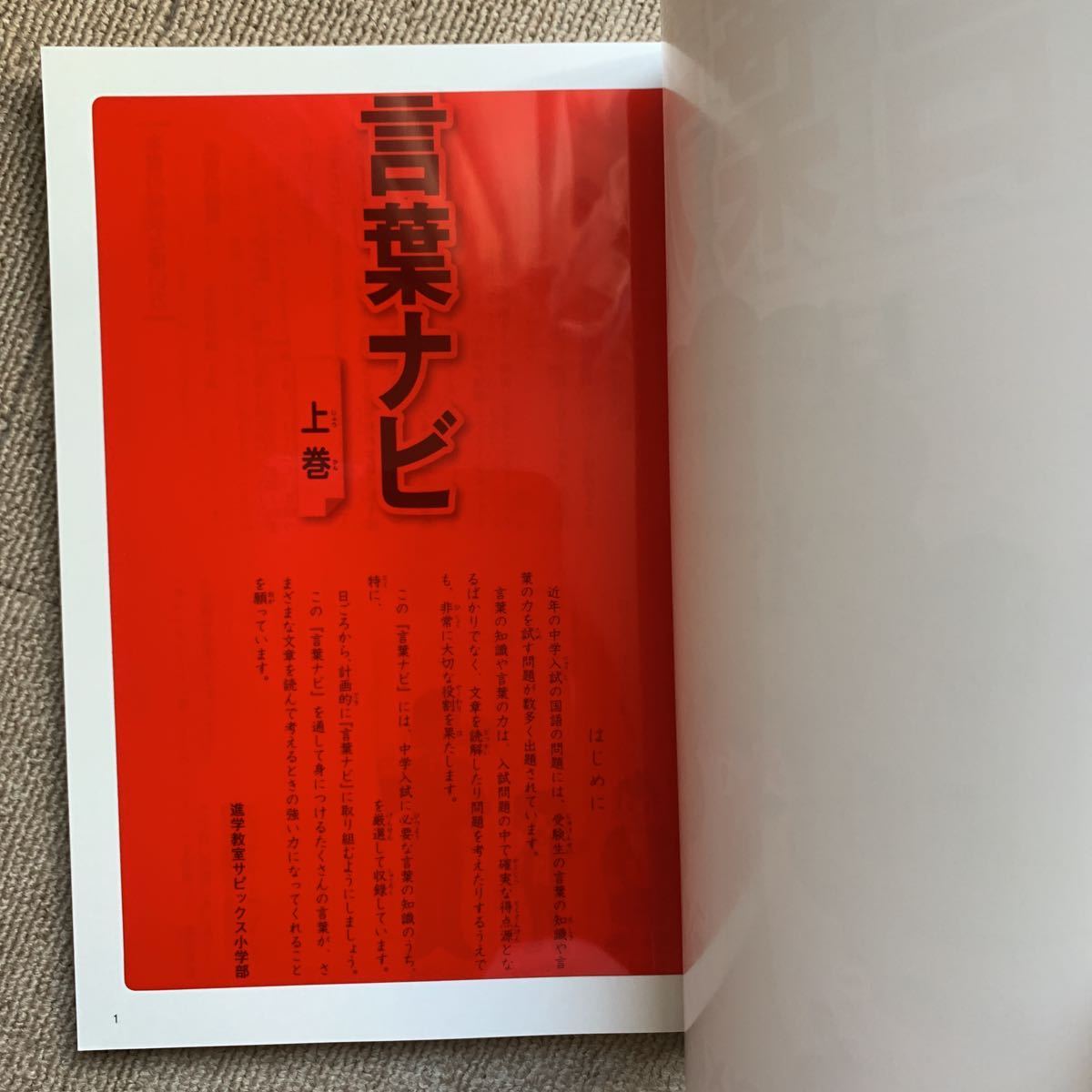 22-23d SAPIX ほぼ未使用 サピックス 言葉ナビ 上巻 下巻 重要教材