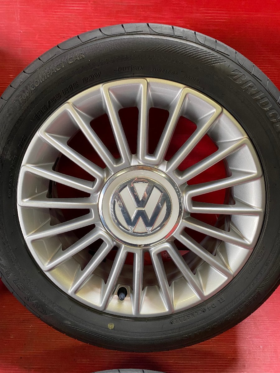 送料無料】中古 VW up!純正 185/55R15 15x5.5+41 100-4H タイヤ 