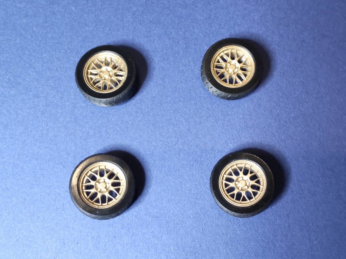 BBS RG-R(gold)風ホイール＆タイヤ 4本セット 1/43スケール 国産名車 