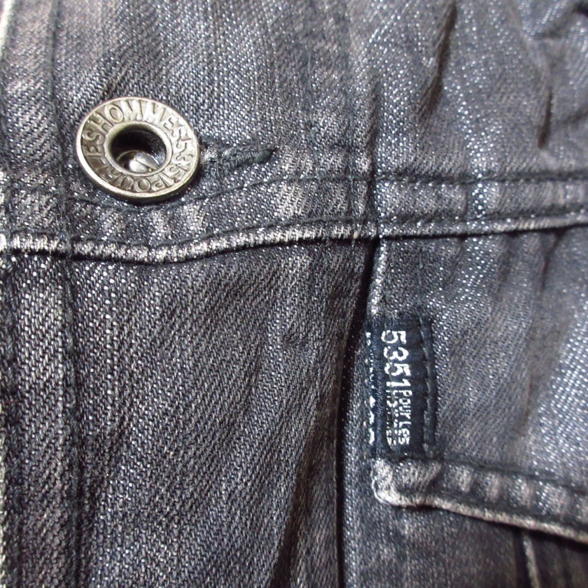 美品 5351 POUR LES HOMMES 5351プールオム シワ加工 デニムジャケット 