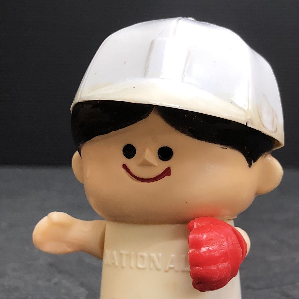 1円 当時物 古い ナショナル坊や 貯金箱 野球 プラ製 企業物 検 ソフビ 