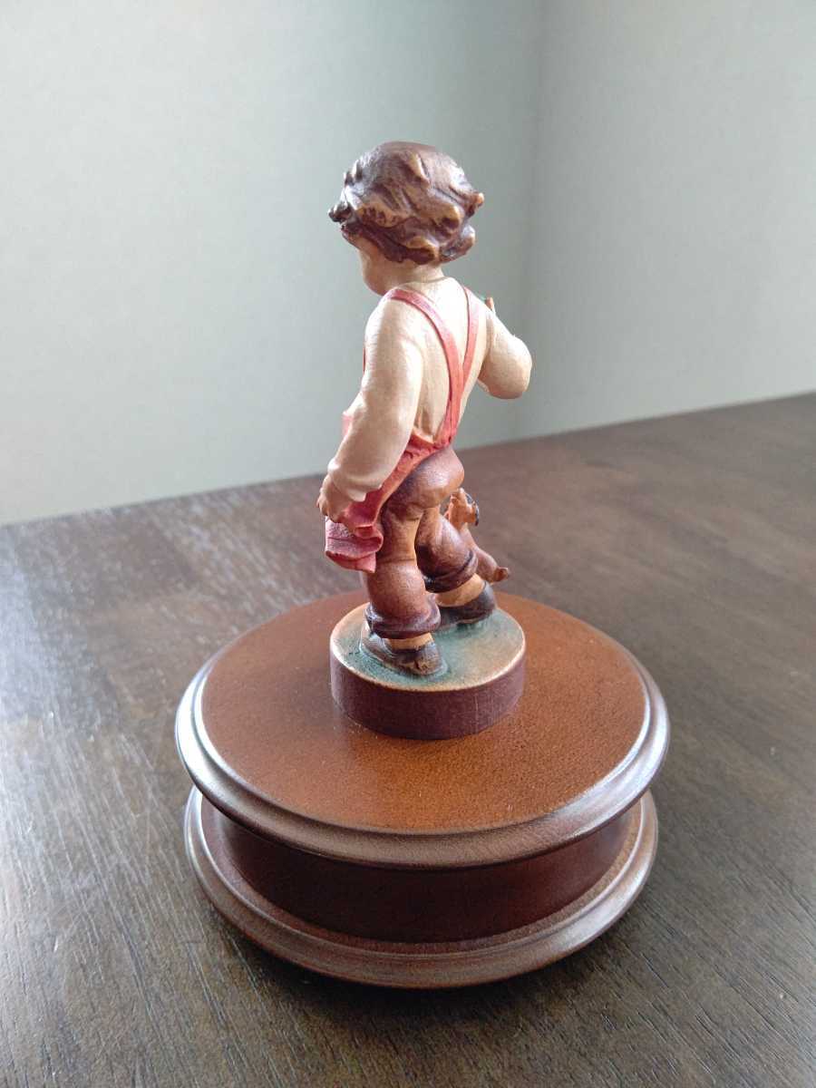 ANRI 木彫り ペア オルゴール Reuge社製ムーブメント付 イタリア製