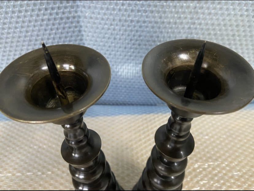 ろうそく立て &frasl; 仏具 真鍮製 火立て 蝋燭立て 燭台 火立 真鍮の通販 寺院用仏具 | ２個セット真鍮燭台・金色 1対 ｜燭台 真鍮 仏時具