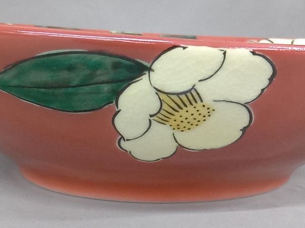 九谷吉臣窯　山茶花鉢　新品未使用　手描き　完売希少品　オリジナル箱付 九谷焼 吉臣造 山茶花鉢 九谷焼 煮物鉢 吉田屋山茶花（径 リサイクル