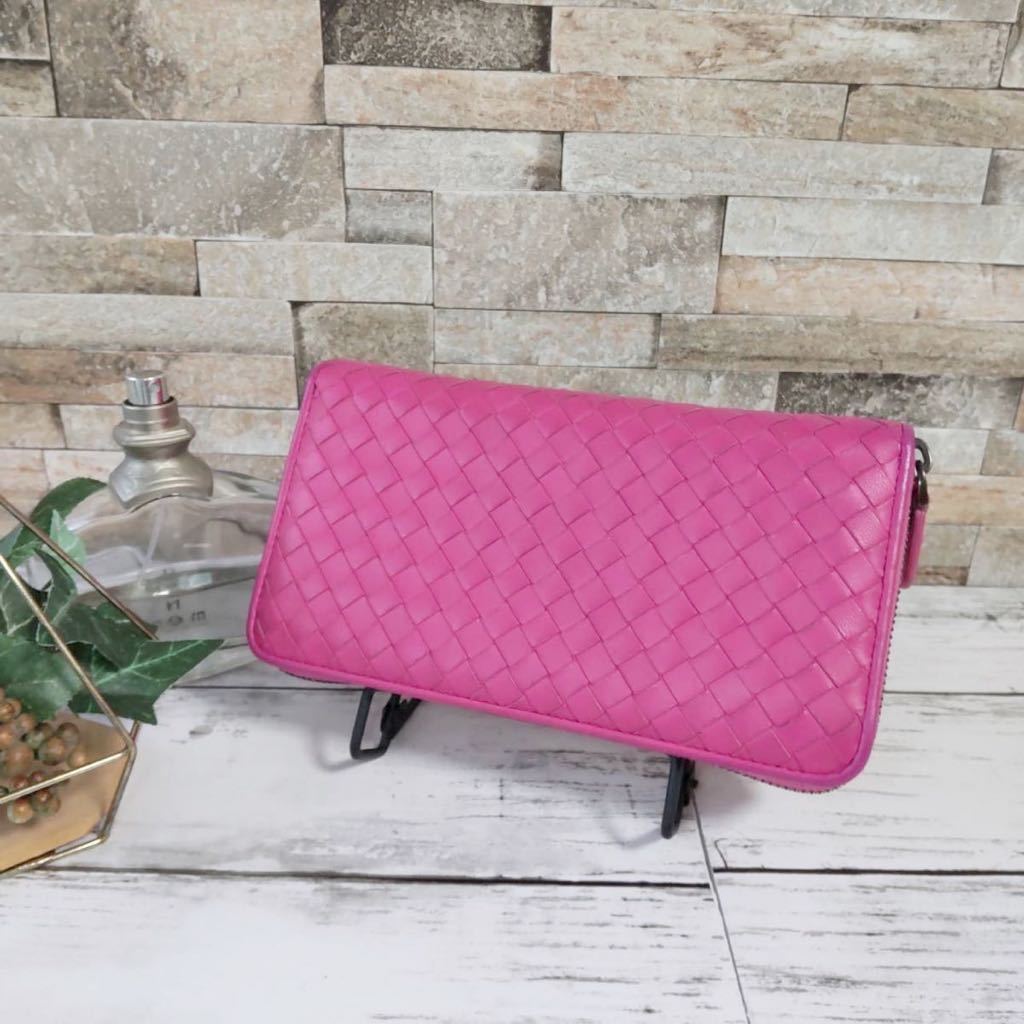 1円【超美品！】BOTTEGA VENETA ボッテガヴェネタ 長財布 ラウンド 