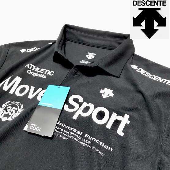  メンズM 黒 DESCENTE Move Sportデサント QUICK-DRY BIGロゴ ストレッチ 半袖 ポロシャツ UVカット &minus;3℃ ゴルフ(シャツ)｜売買されたオークション情報、yahooの商品情報をアーカイブ公開 - オークフ シャツ