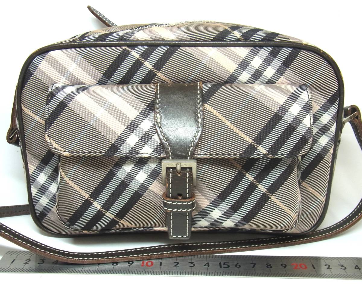低価，大得価 BURBERRY BLUE LABEL バーバリーブルーレーベル ノバチェック ショルダーバッグ 斜めがけ ナイロン&times;牛革 状態は画像にてご確認ください(ショルダーバッグ)｜売買されたオークション情報、yah かばん、バッグ