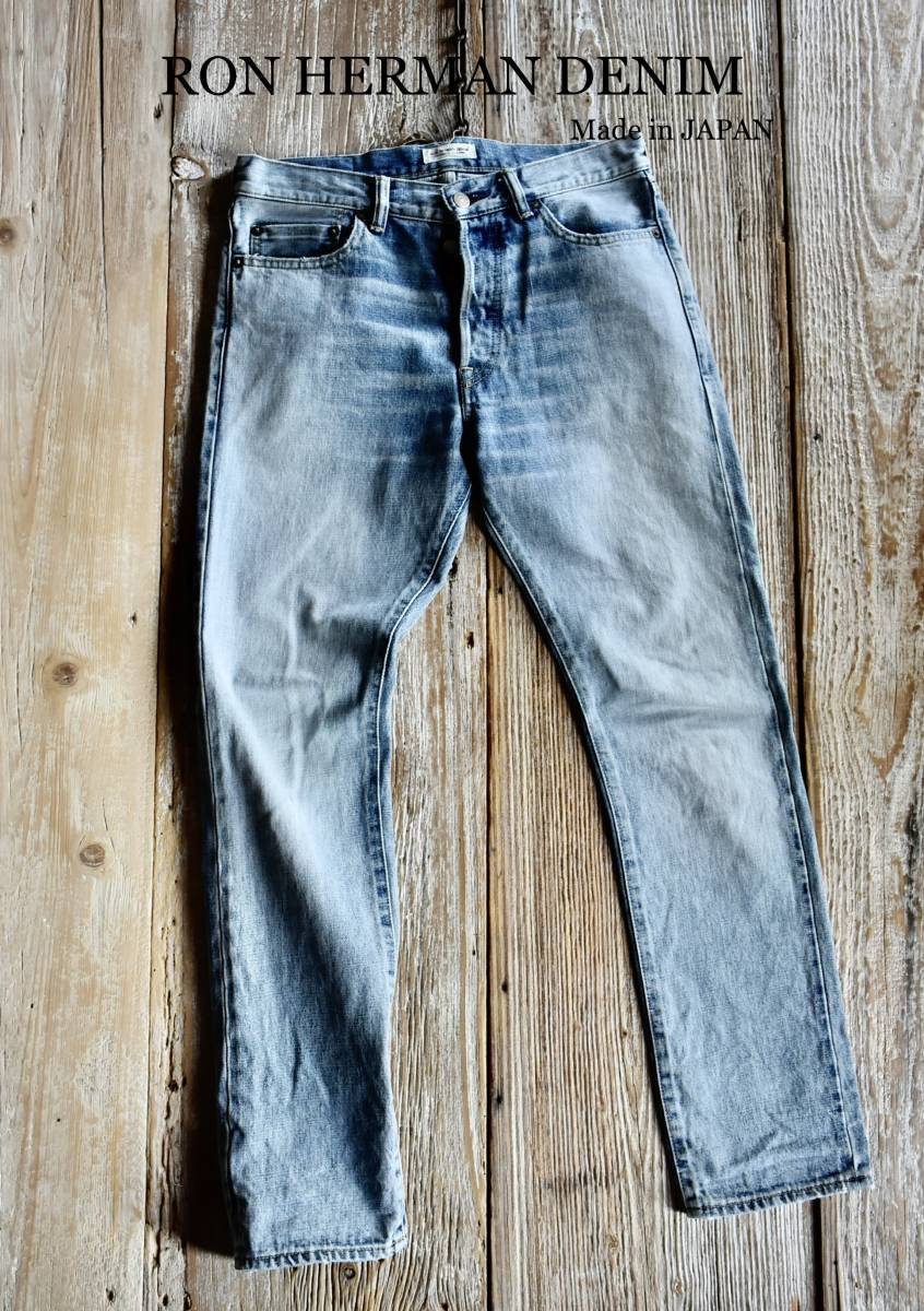 希少 レア 良品 日本製 RON HERMAN DENIM セルビッチ ロンハーマン 赤耳 スリムストレート デニムパンツ W31 RHC ヴィンテージ