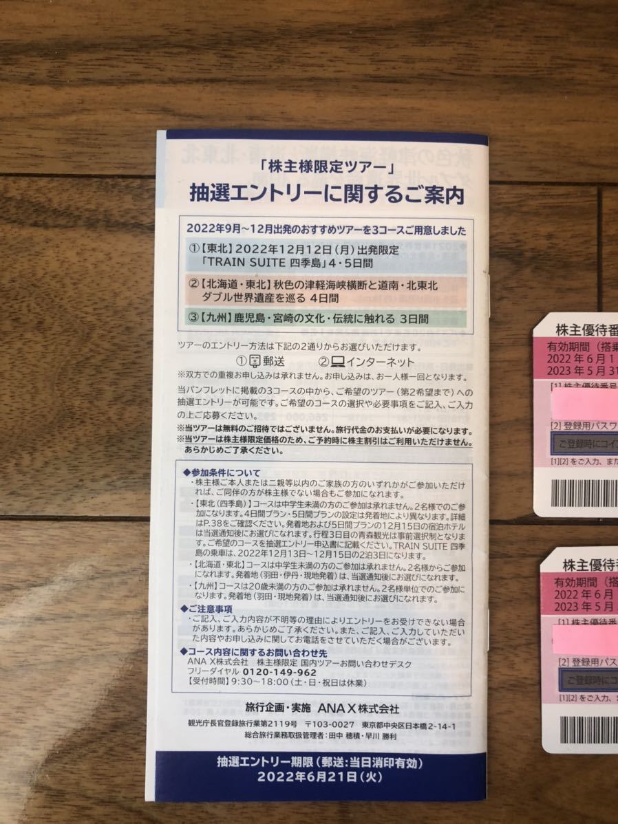 ★ ANA 株主優待券　2枚+ANAグループ優待券　★