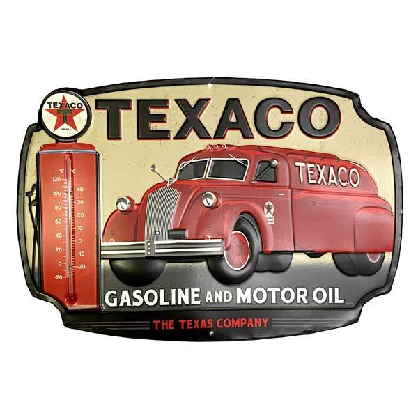 TEXACO エンボスメタルサイン ダイカット PUMP テキサコ GAS w 