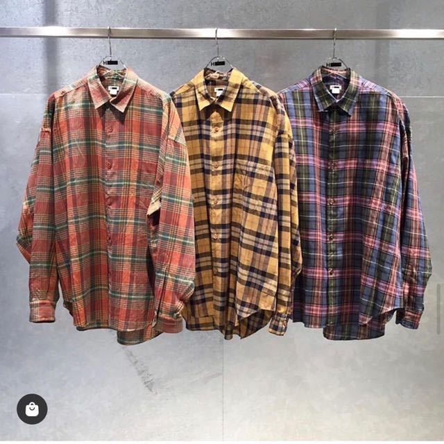 H BEAUTY&YOUTH LINEN CHECK CHIRT