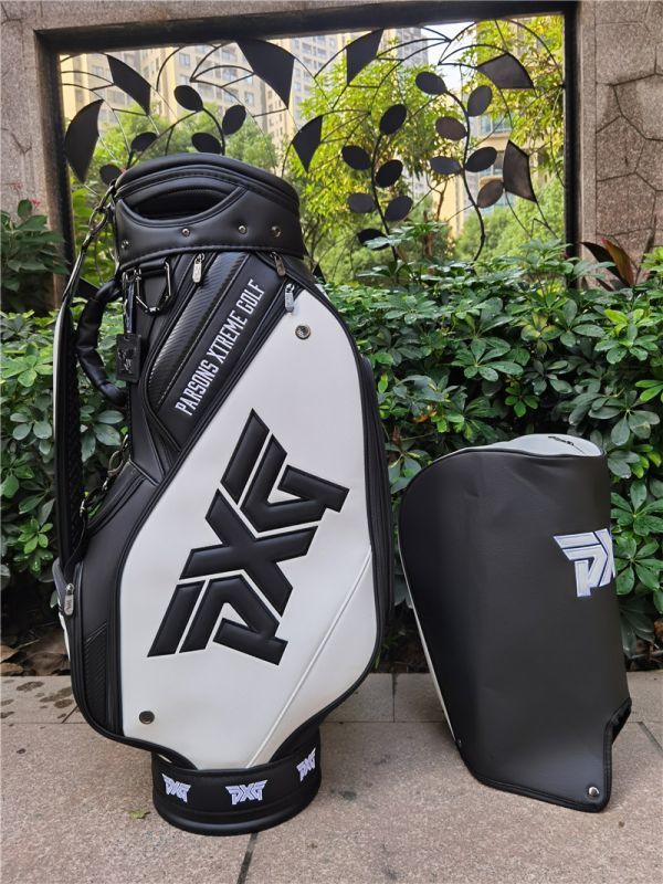 PXG キャディバッグ ブラック・ホワイト 新品 ゴルフバッグ スタンドキャディバッグ ブラック×ホワイト 034 PXG