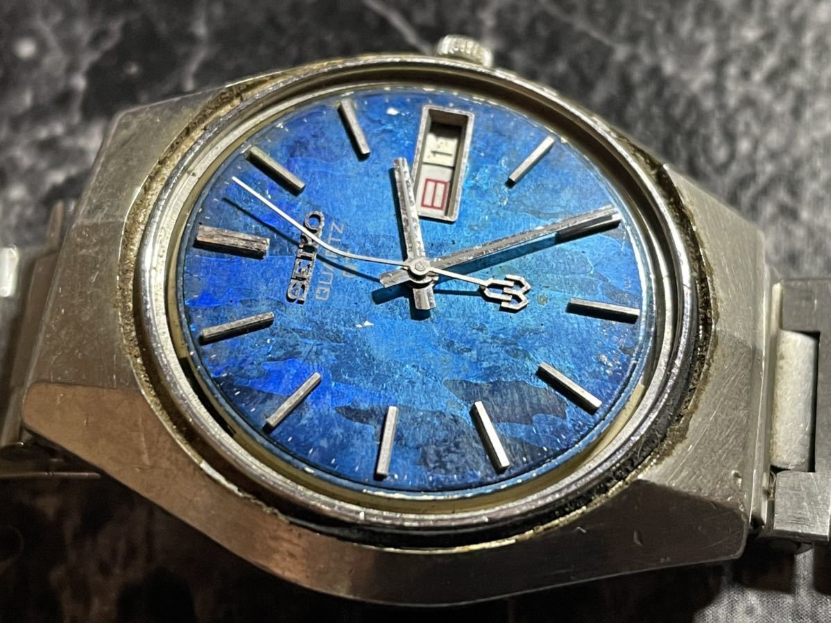 13)ジャンク品 SEIKO セイコー QT カットガラス 3803-7100 メンズ
