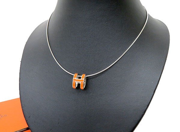 エルメス Hモチーフ ネックレス シルバー ブルー 新品エルメス H