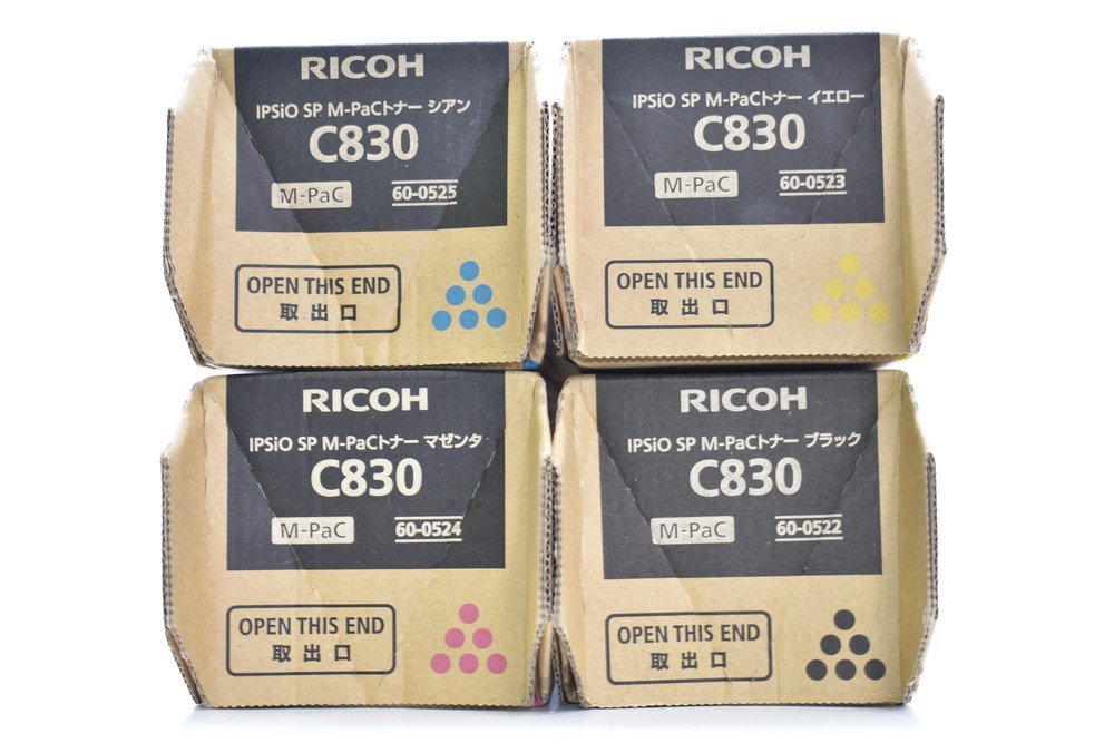 未使用 RICOH 純正 リコー IPSIO SP M-PaCトナー C830 4色セット 03N1543-6