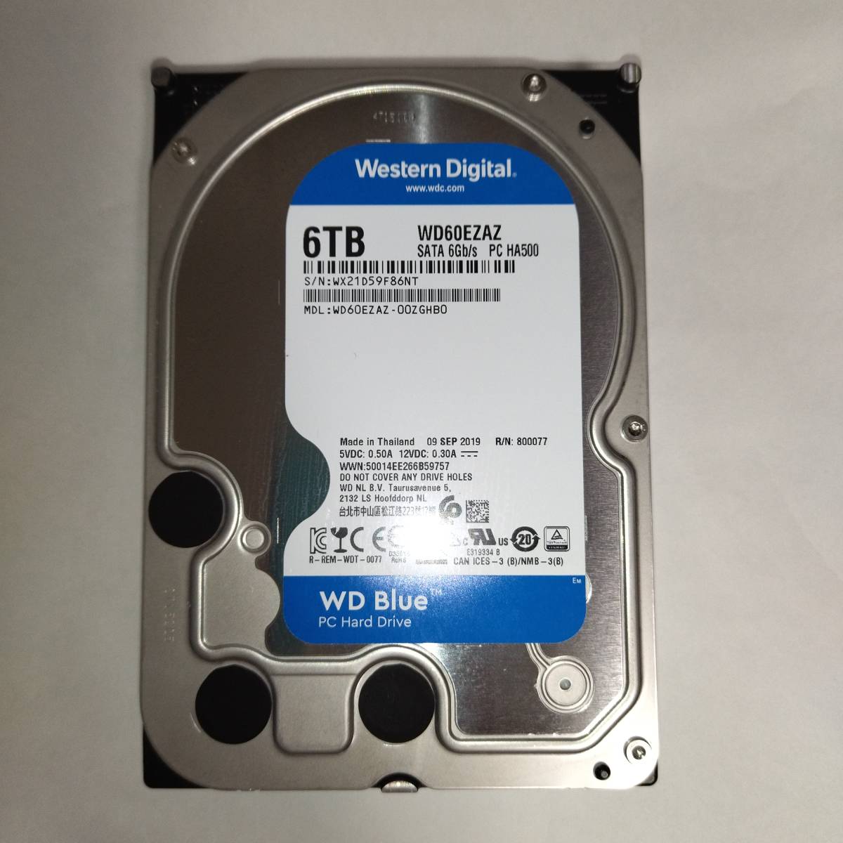 6TB Western Digital SATA Blue WD60EZAZ 256MB WD Drive Hard 3.5