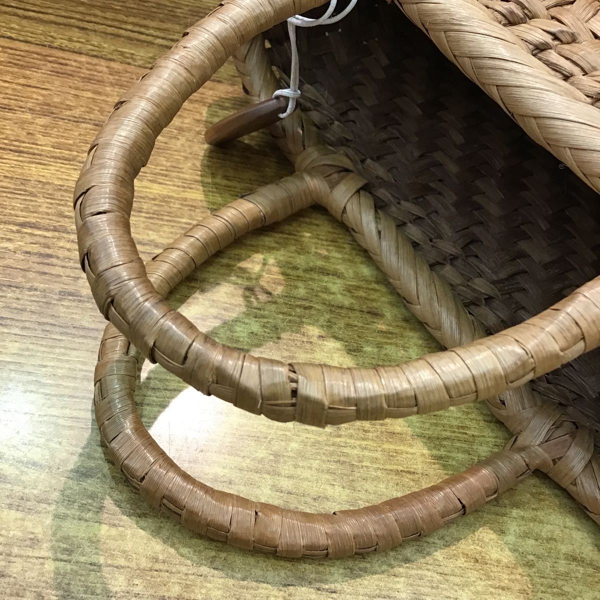 【用美】ようび 籠バック 山ぶどう 手提げ籠 綱代編み かごバッグ ハンド カバン 茶 ブラウン やまぶどう 浴衣 着物 自然素材 134/DB5 かごバッグ 山葡萄 網代編み 用美ようび やま 手提げ(中)
