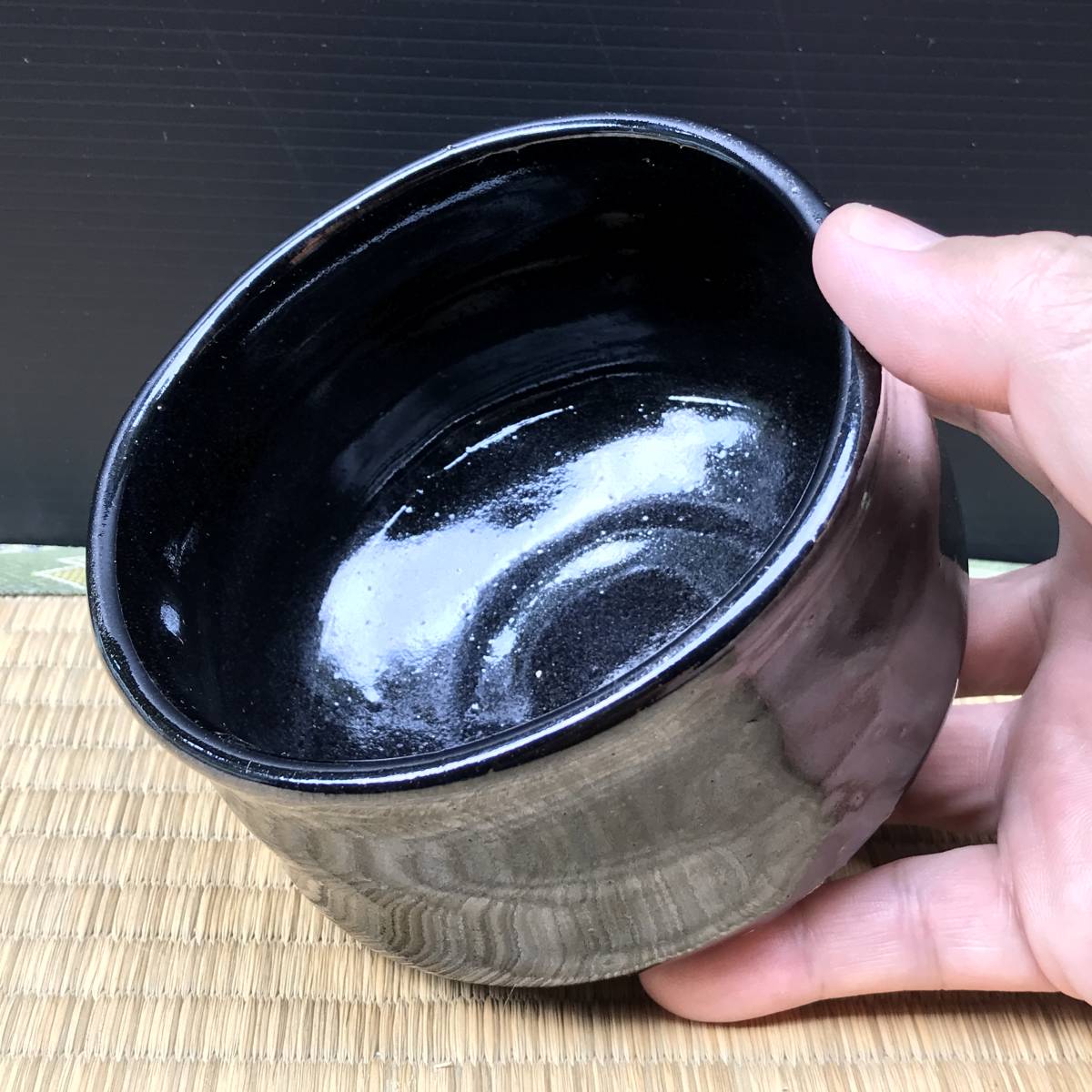 茶碗 Yahoo!オークション 茶道具 北大路魯山人作 黒織部 時代箱付 M 0