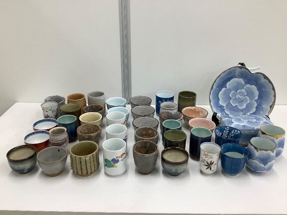 ◇有田焼 文山窯 プラチナ牡丹 ブルー＆ピンク2客セット◇ 【公式通販】