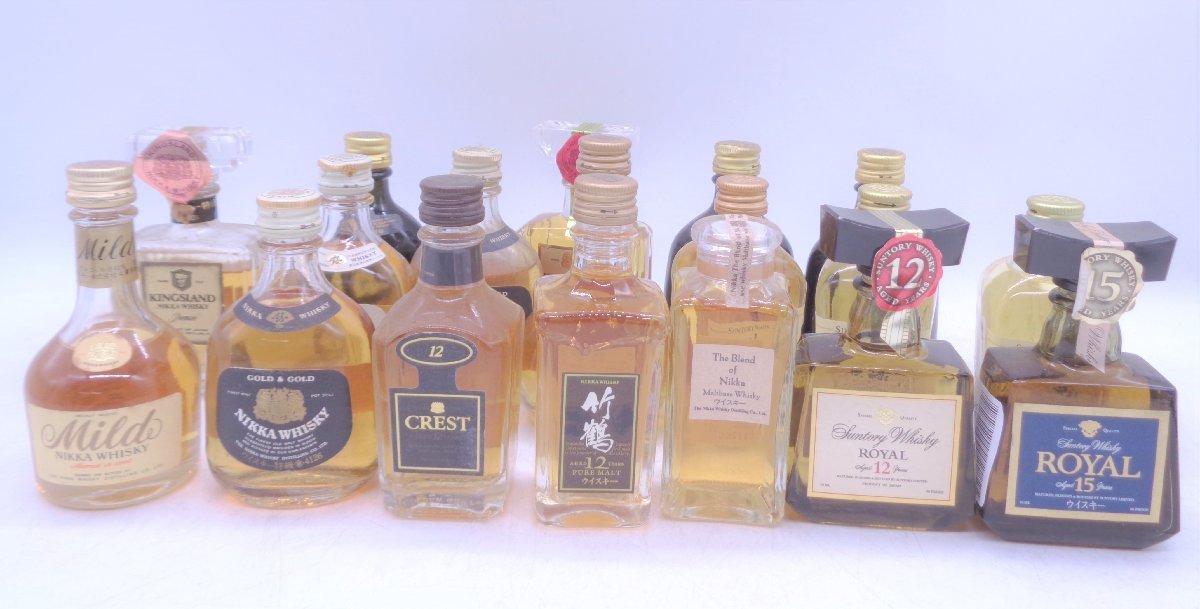 1円～ 国産 ウイスキー ミニボトル 18本セット 竹鶴 12年 クレスト12年